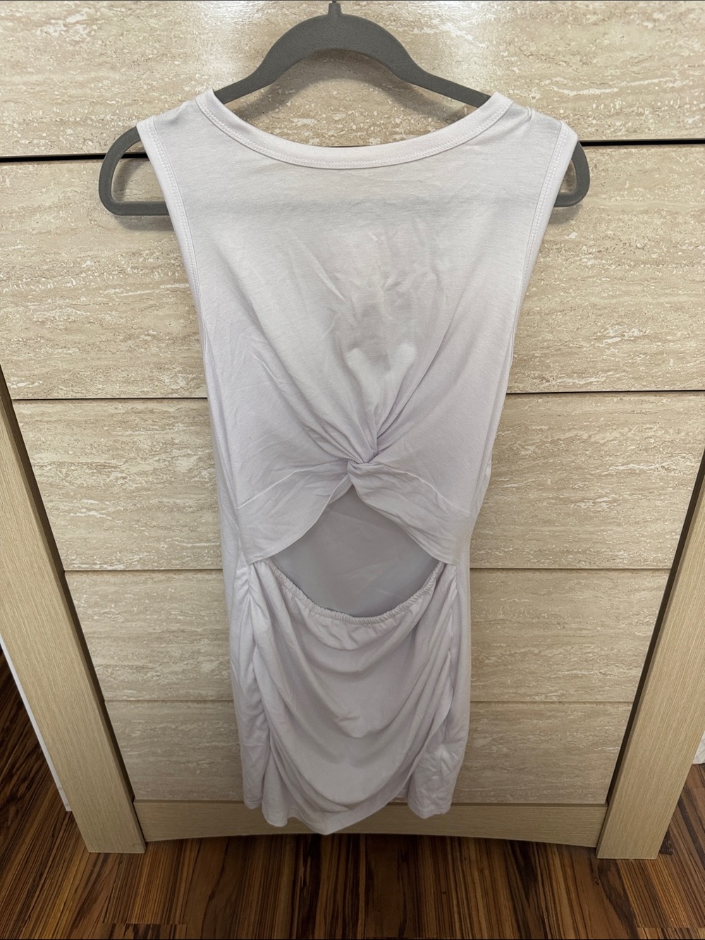 Amazon White Twist-Front Cut-Out Midi Dress